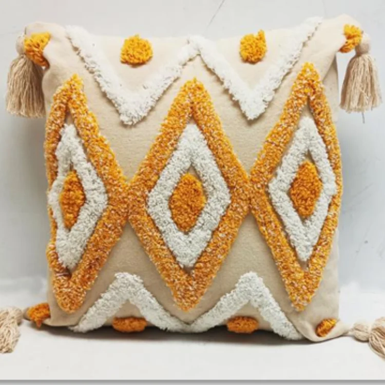 Tufted Cushion With Tassel